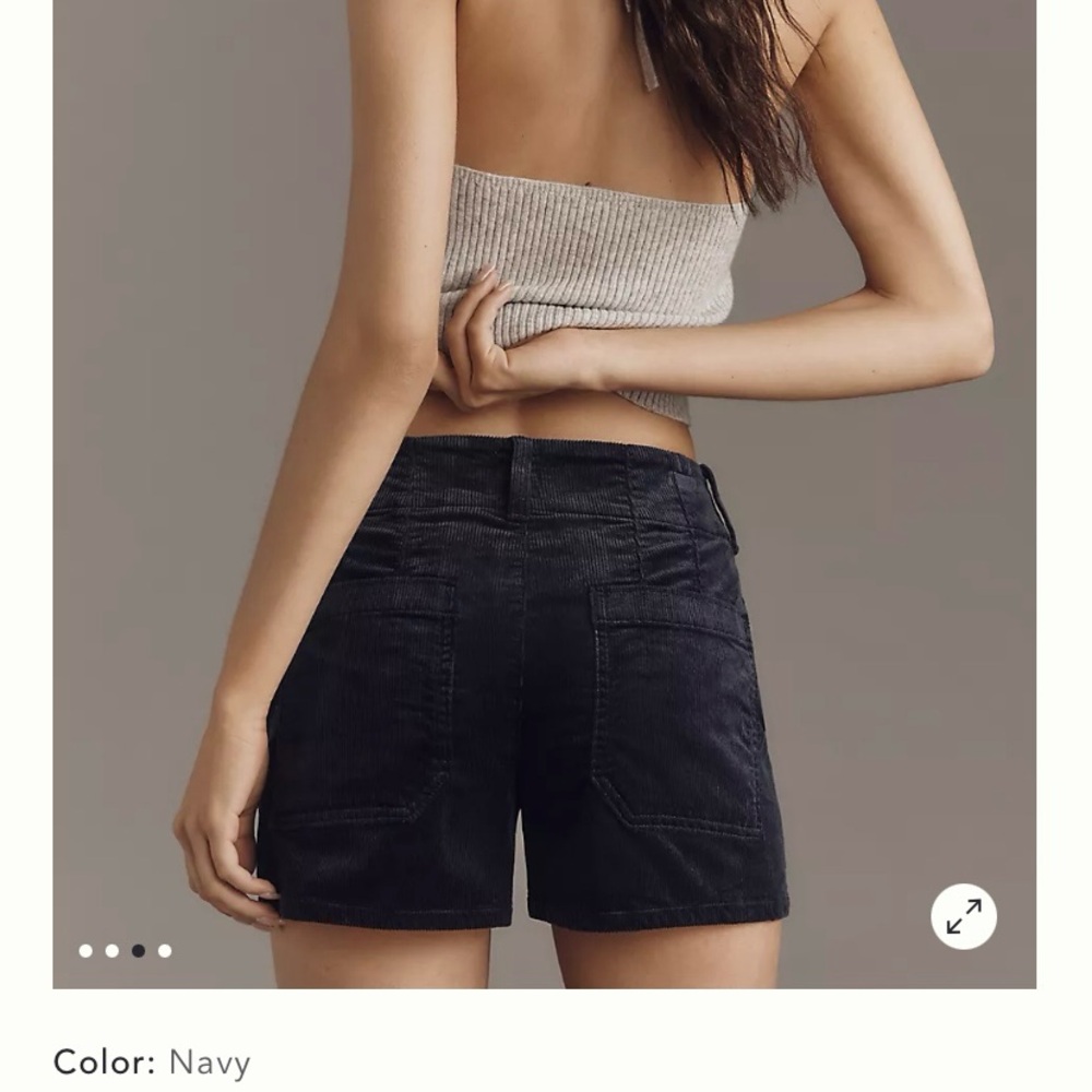 NWT Anthropologie Maeve Colette Corduroy Navy Shorts Size 25